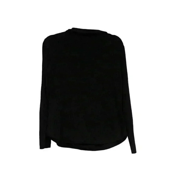 Habitat Clothes to Live In Sweater Size Medium Black Cowl Neck Stretch Buttons - Picture 8 of 12